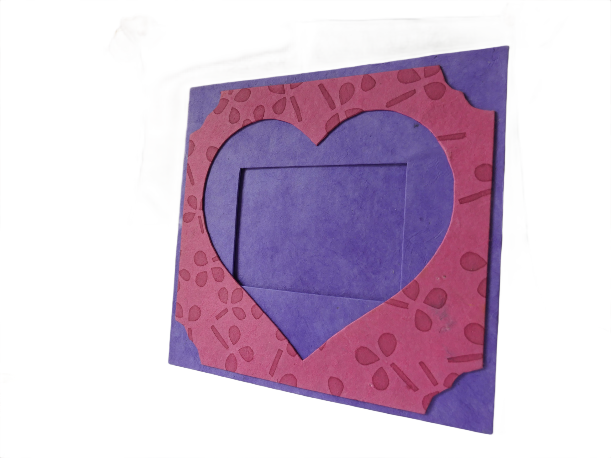 Handmade Lokta Paper Photo Frame — Heart Design